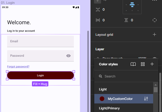 apply custom color