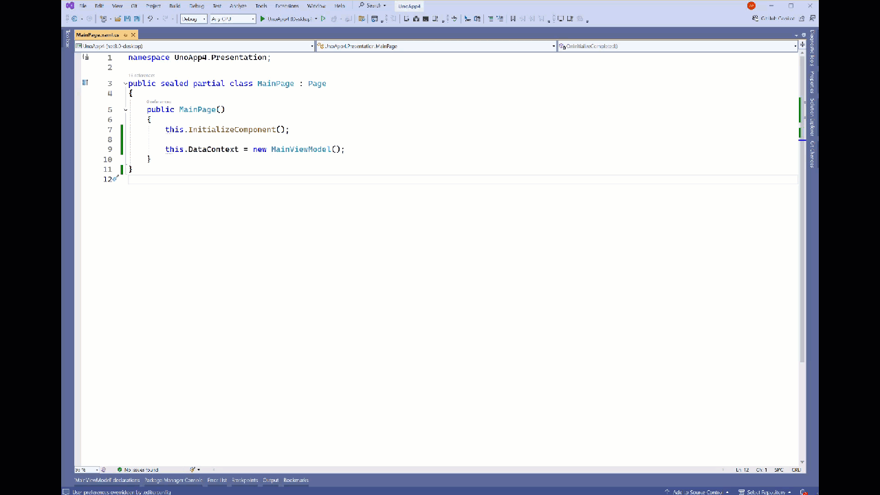 Demonstration of hitting Control T in Visual Studio to see generated code