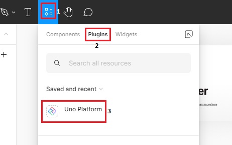 Figma Resources menu