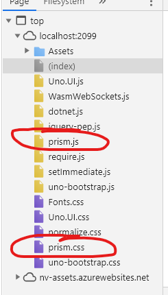 Prism Loaded in browser