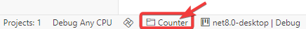 Counter.csproj selection in Visual Studio Code
